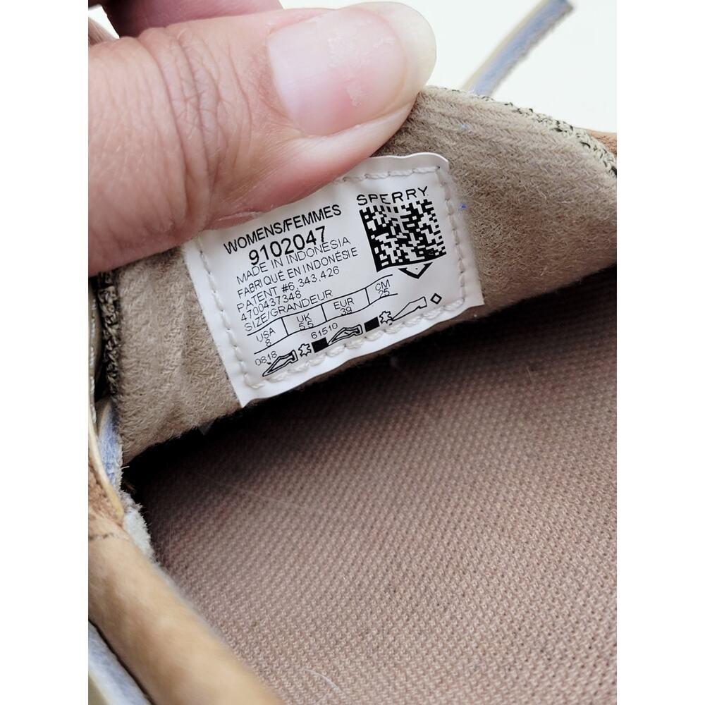 Sperry Angelfish Women's Boat Shoes Size 8 Tan Leather Mesh Loafers 9102047 Used - Picture 9 of 9